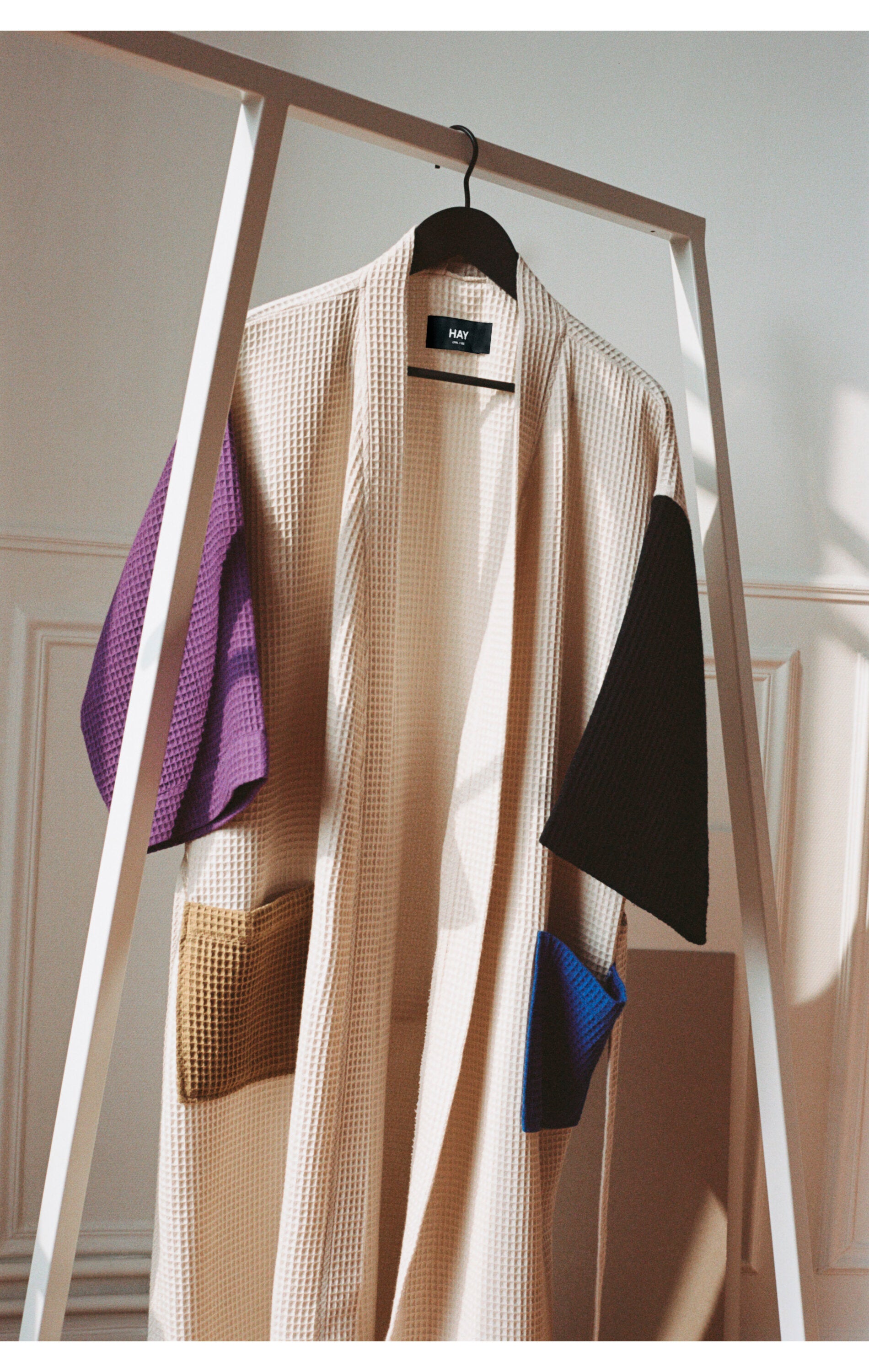 Waffle badekåbe - Cream multi